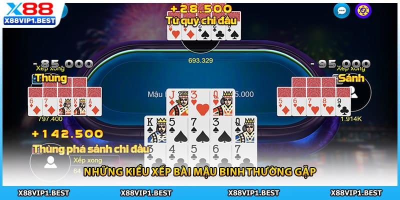 Những kiểu xếp bài mậu binh thường gặp